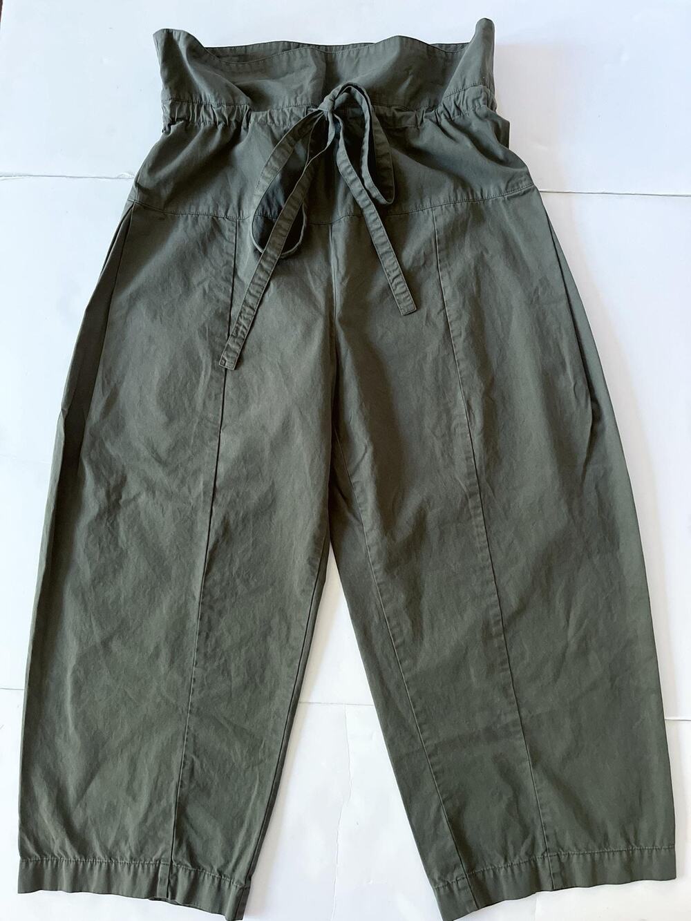 Banana Republic Pants Women PS Green Paperbag Barrel Lightweight High Waist